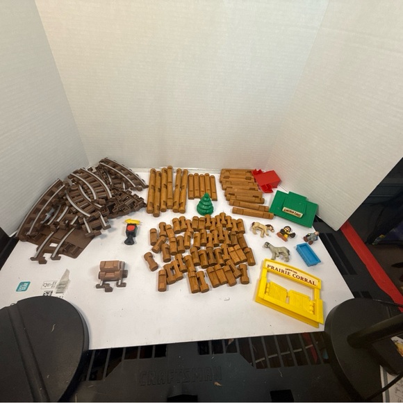 Other - The Original Lincoln Logs Sawmill Express Railroad Trains Childrens BuildingToys